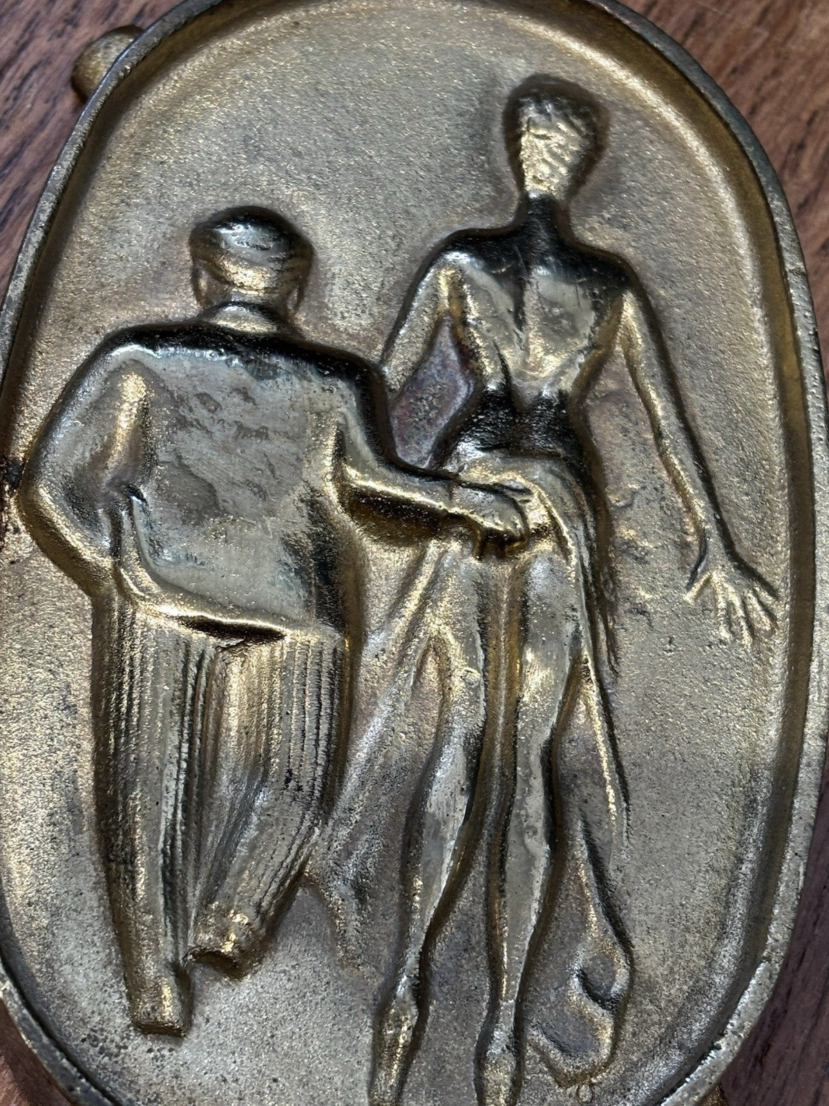 1940-50's Naughty, Risque Double Sided Brass Ashtray