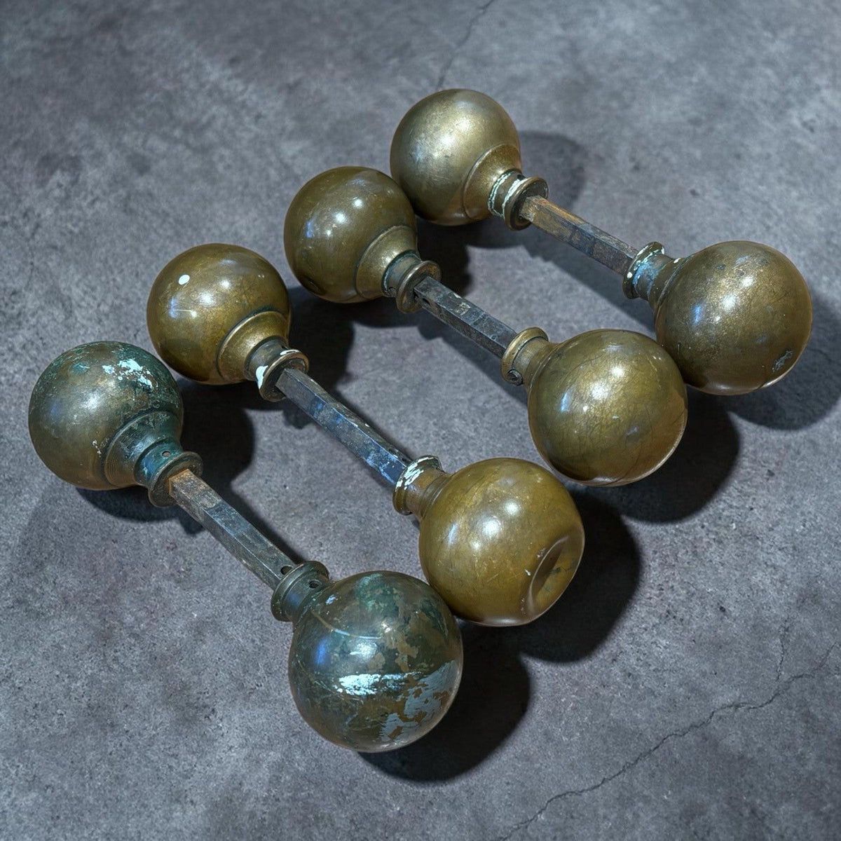 Antique Brass Door Handles- 4 Pairs