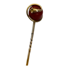 Antique Victorian Edwardian 12ct Gold Coral Snake Pin
