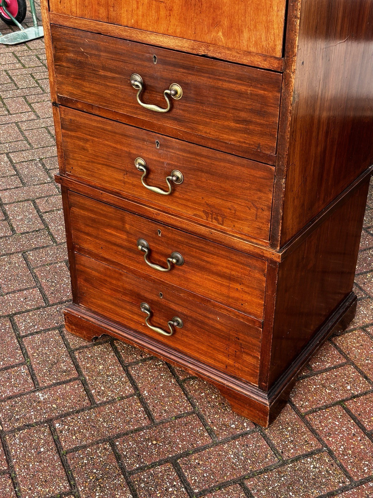 Antique Mahogany Housekeepers Cabinet / Small Linen Press.