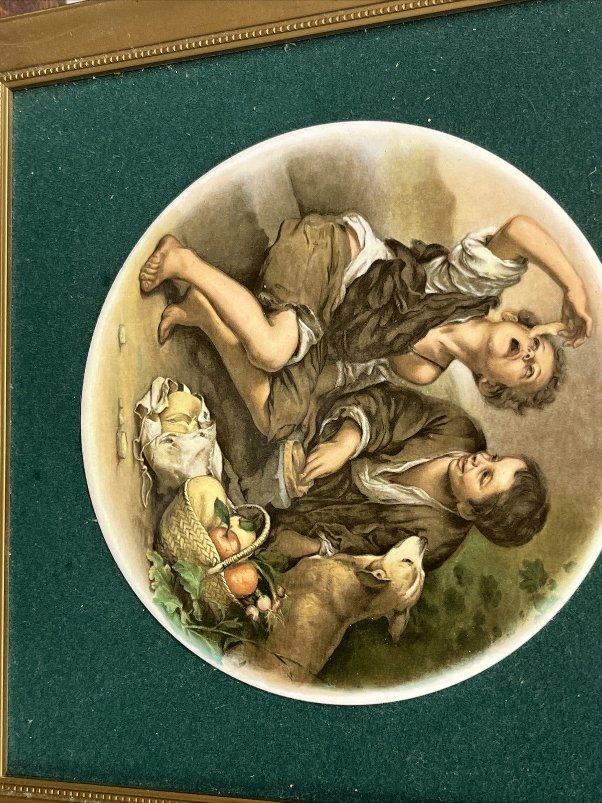 4 Framed Porcelain Plaques. We Ship Worldwide.
