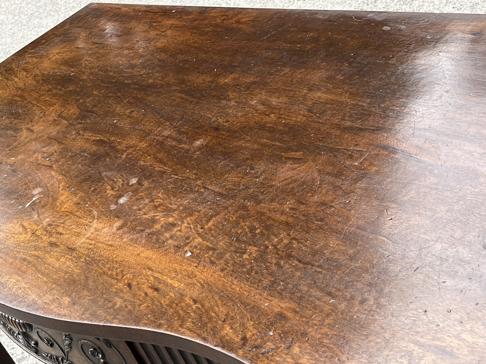 Adams Style Antique Mahogany Console Hall Table, Server. With Central Drawer.