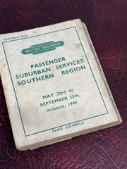 1949 Passenger Suburban Services Southern Region Timetable