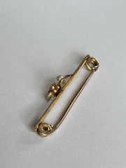 Antique Victorian 12ct Gold Bug Seed Pearl Bar Brooch