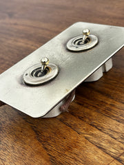 Antique Brass Twin Light Switch