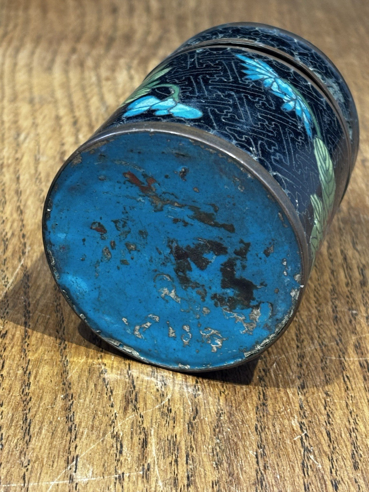 Antique Cloisonné Tobacco Jar And 2 Matchbox Cases