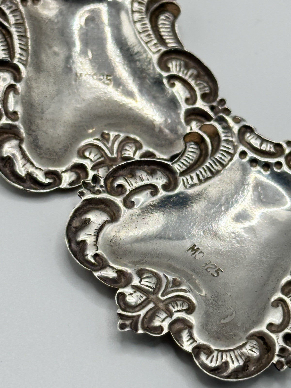 Art Nouveau Sterling Silver Drop Statement Earrings
