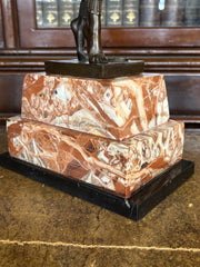 Art Deco Style Bronze & Marble Figure, Large & Impressive. 48.5 Cms Tall.