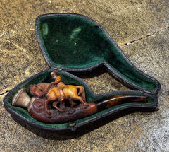 Antique Meerschaum Pipe With An Equestrian Theme