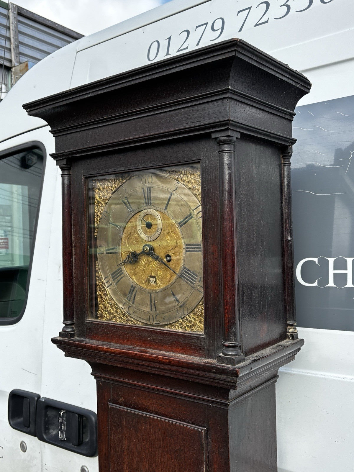 8 Day Longcase Clock, Stevenson Of Stafford. Brass Face.