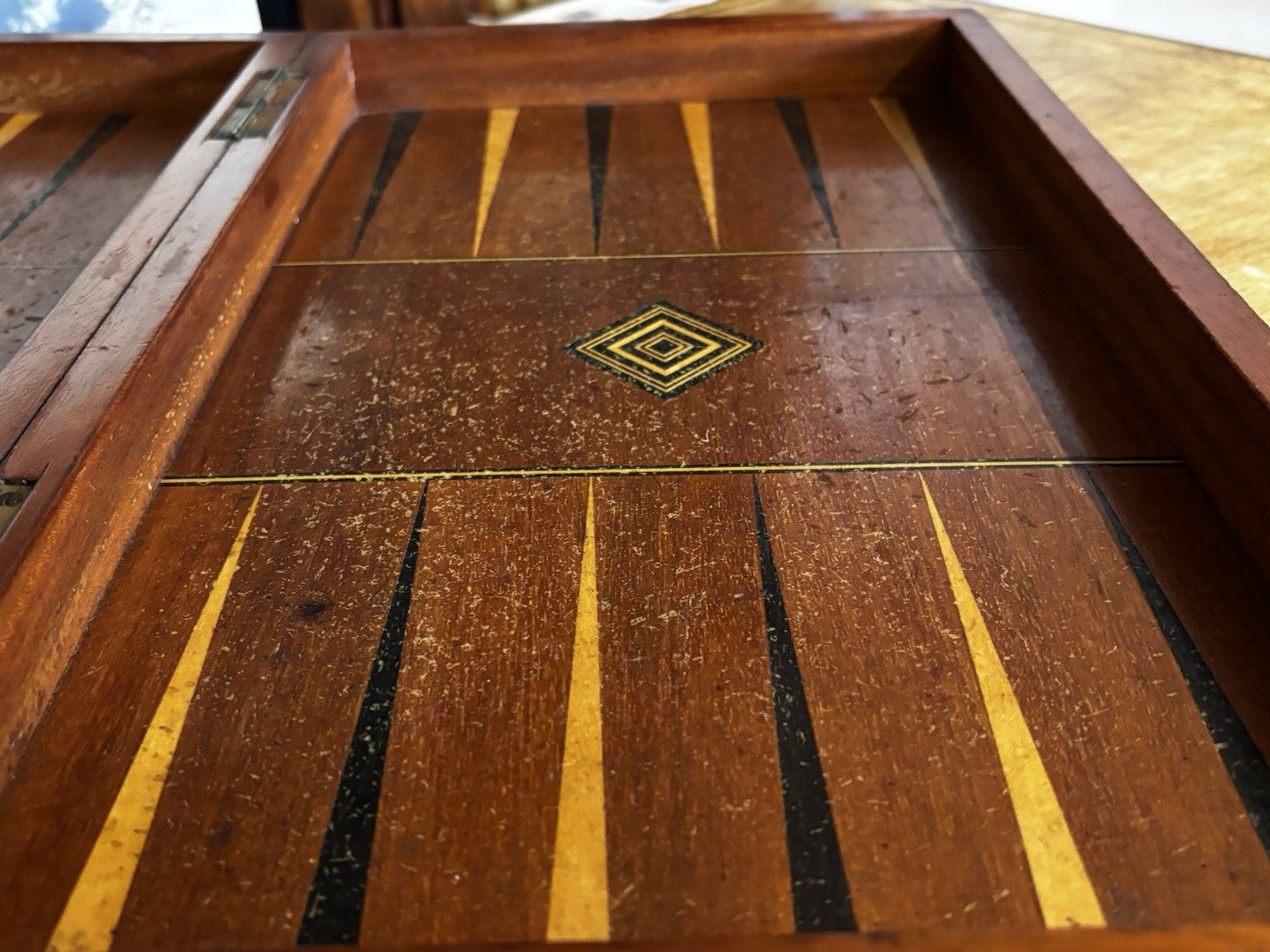 Antique Mahogany Chess & Backgammon