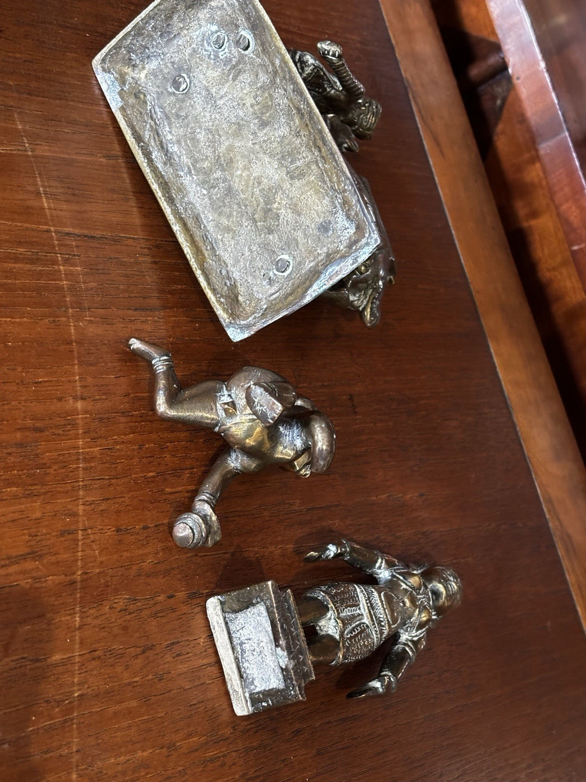 3 Antique Brass Figures