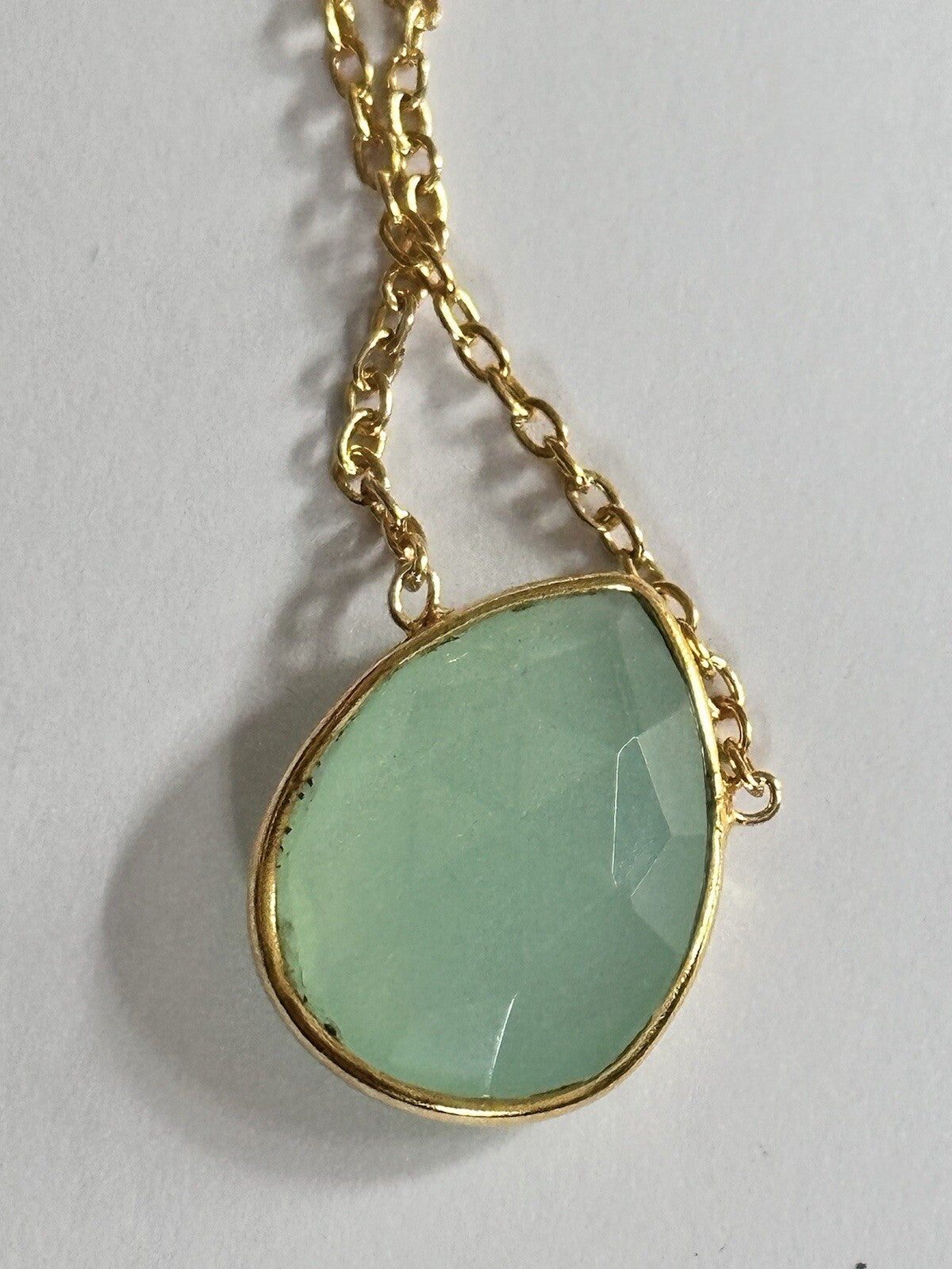 18k Gold Vermeil Plated On 925 Silver Chalcedony And Labradorite Necklace