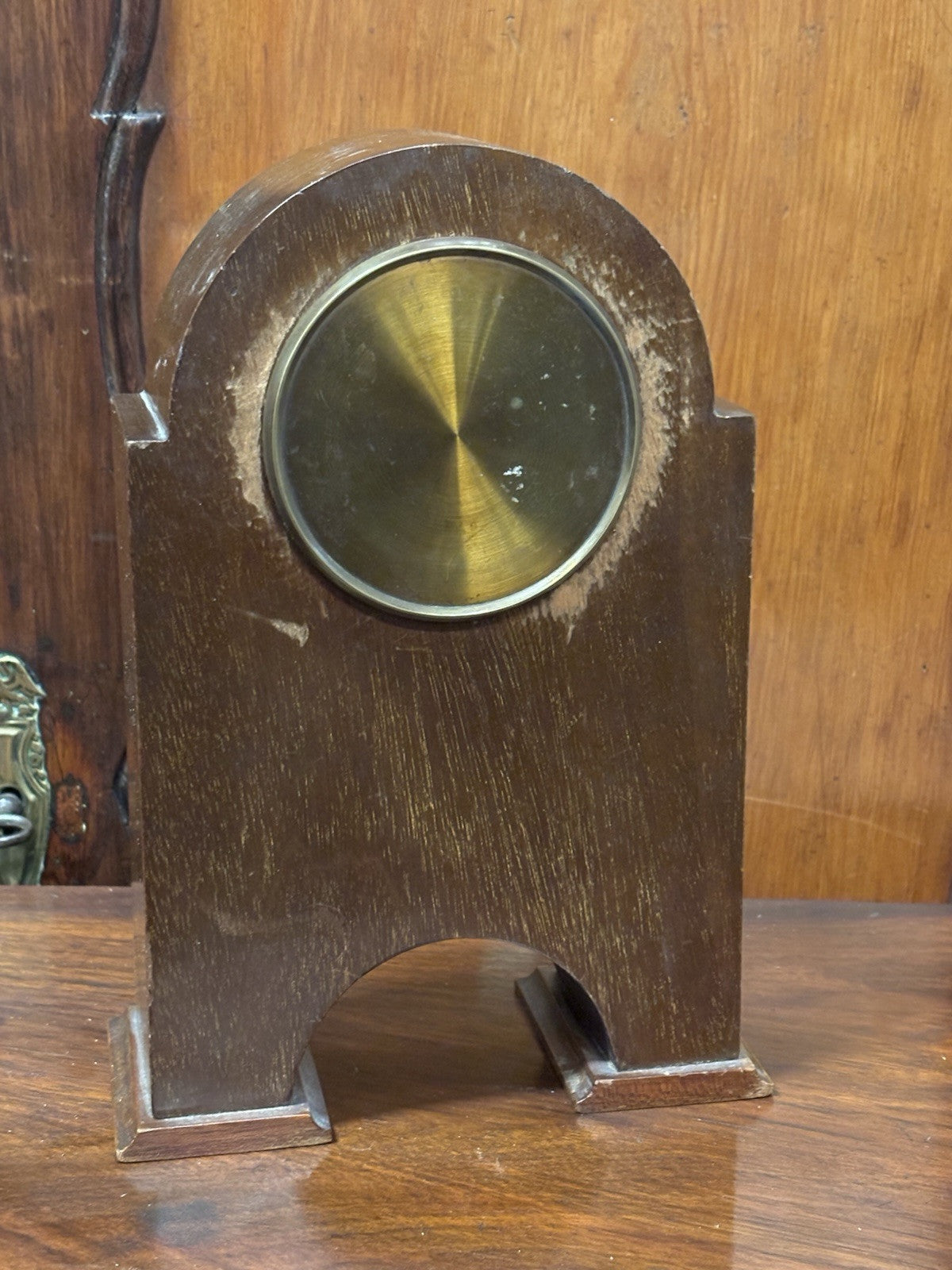 Art Nouveau Inlaid Mantle Clock. Ticking Away Nicely. With Key