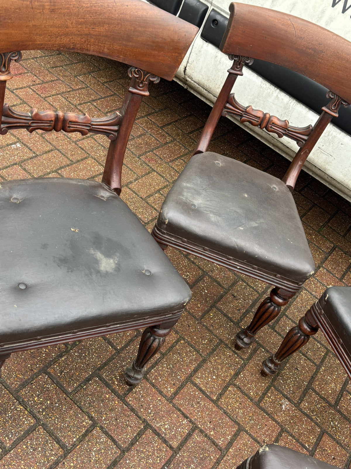 4 Victorian Mahogany Dining Chairs, Completely Original